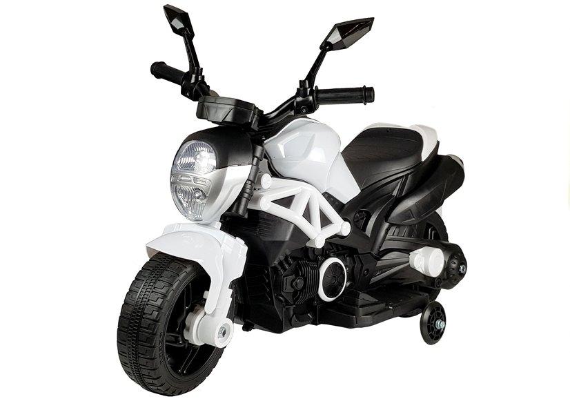 Vit GTM1188 Batterimotorcykel: Realistisk design, LED-ljus