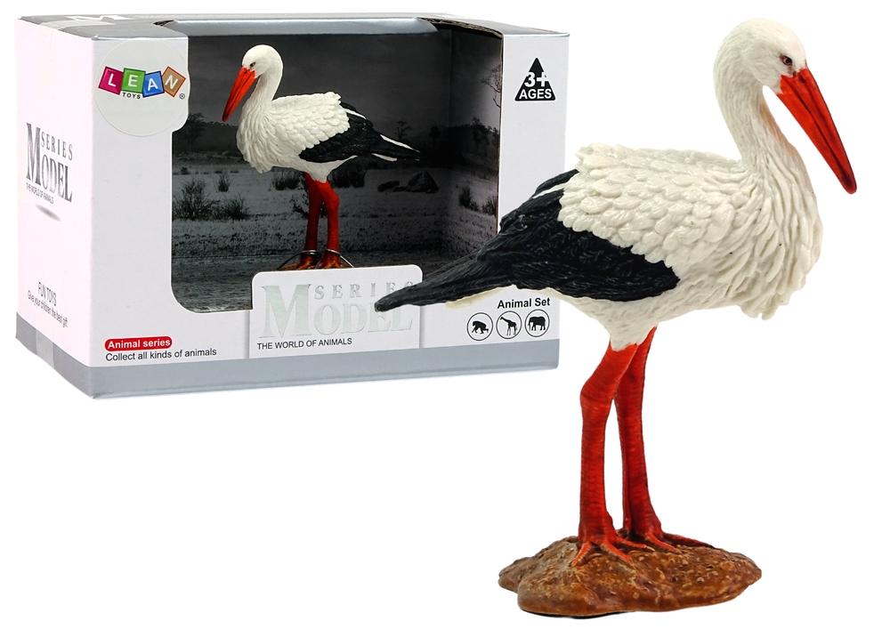 White Stork Figurine - Detaljert, håndmalt dyresamlerobjekt