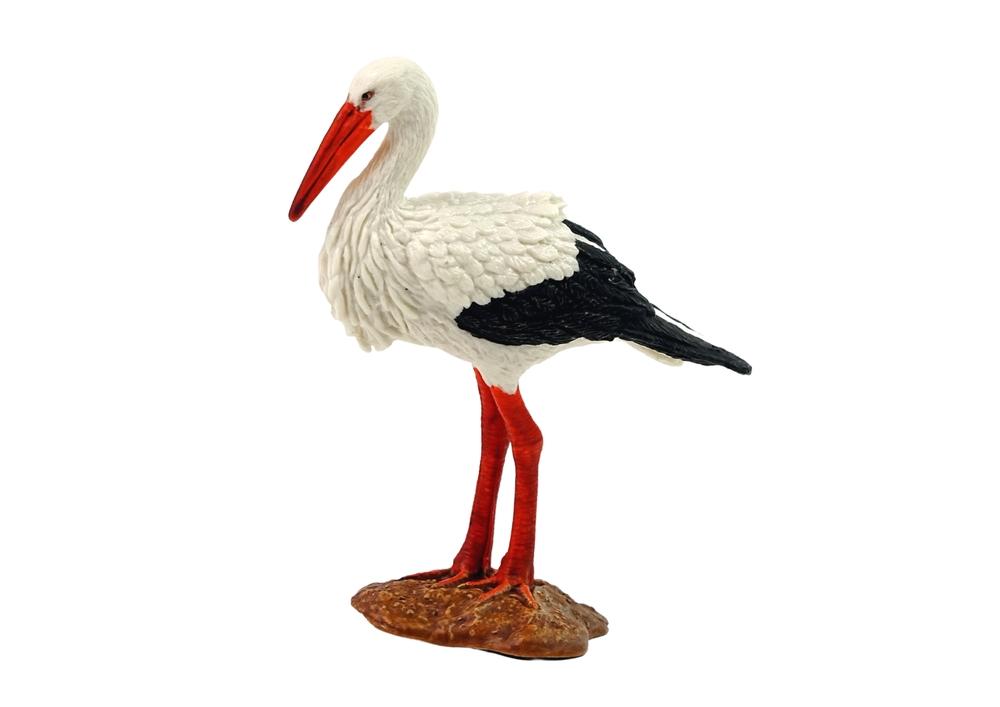 White Stork Figurine - Detaljert, håndmalt dyresamlerobjekt