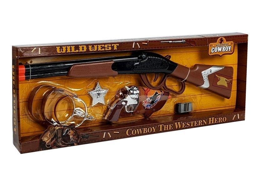 Wild West Cowboy Set: Spak Action Rifle, Colt Revolver, Sheriff Badge