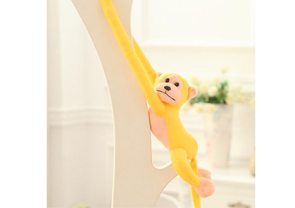 Yellow Plush Monkey Mascot med lyd, 60 cm – Klem og lek!