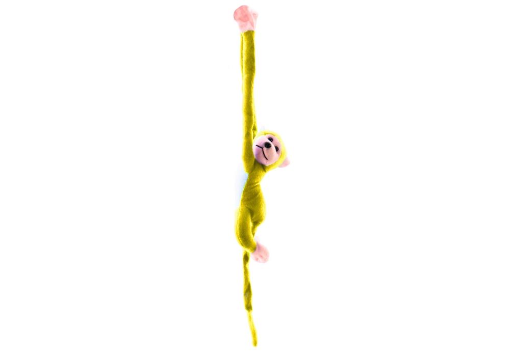 Yellow Plysch Monkey Mascot med ljud, 60 cm – Kram & Lek!