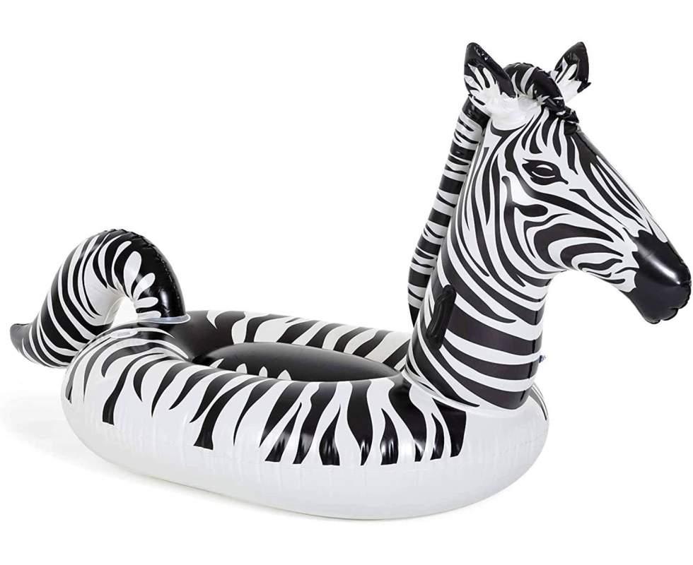 Zebra oppustelig madras med LED lys, 254x142 cm