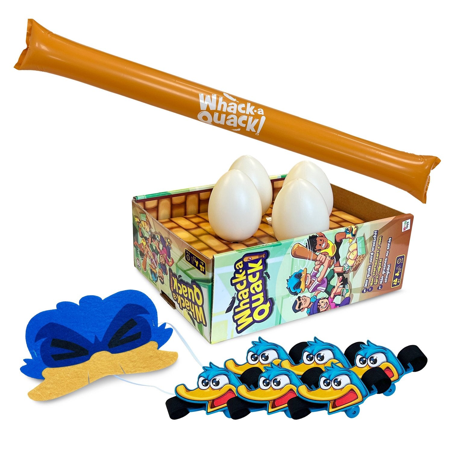 Ögonbindel-anka-sällskapsspel, uppblåsbar hammare, 2-6 spelare