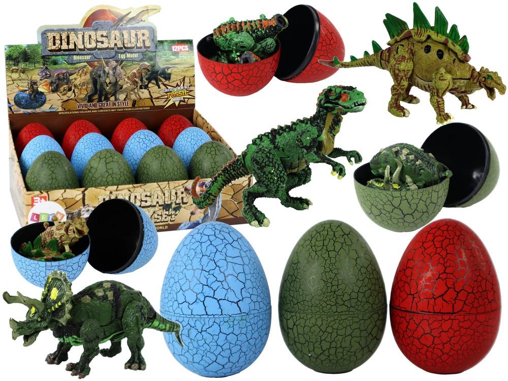 Overrask dinosauregg: 3 farger, 9 cm, sett sammen og oppdag!